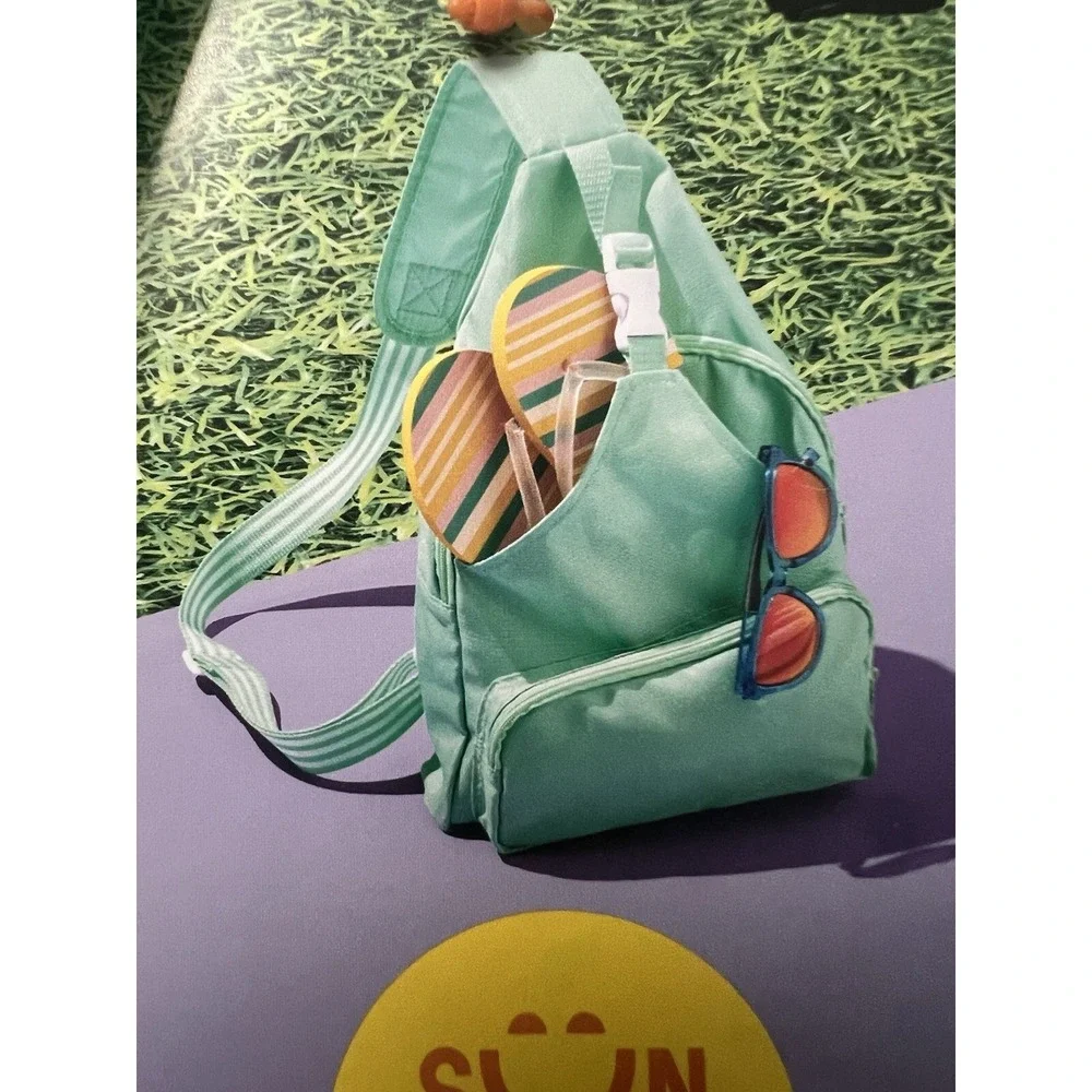 Sun Squad‎ Sling Bag with pockets, Teal New